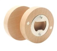 10x Flaschenöffner aus Holz mit Magnet rund 6,4cm...